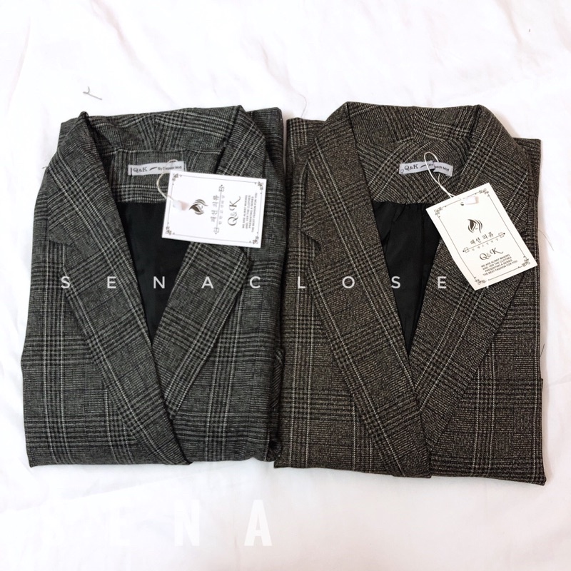 Áo khoác Blazer Kẻ lật tay ( Ảnh thật)