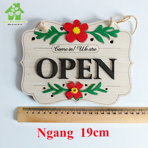 BẢNG GỖ TRANG TRÍ SHOP🌺FREESHIP 50k🌺 Bảng gỗ decor BM_160 OPEN - CLOSE 2 MẶT siêu chất🌈Tặng kèo móc treo tường🌈