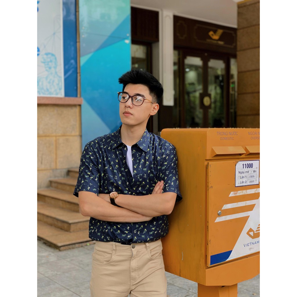 Áo sơ mi nam 360 BOUTIQUE ngắn tay họa tiết - SDBTK218-7 | BigBuy360 - bigbuy360.vn
