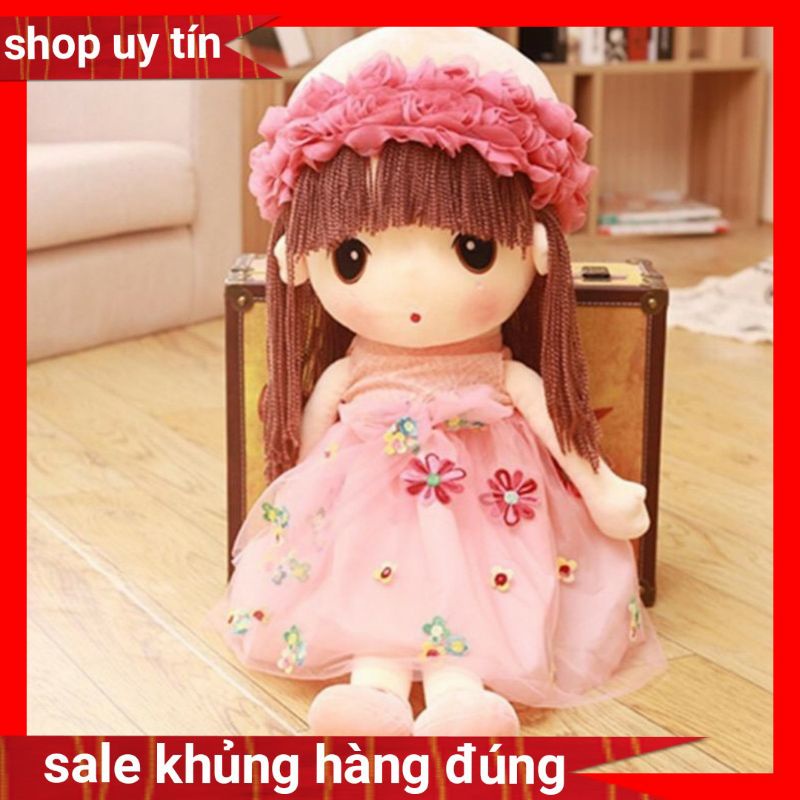 Búp bê nhồi bông váy hoa cho bé gái