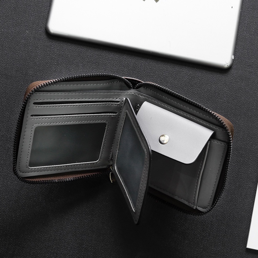 Ví Nam Họa Tiết Caro Nhỏ Gọn Thời Trang Jino Studio - Ví Đựng Thẻ Da PU