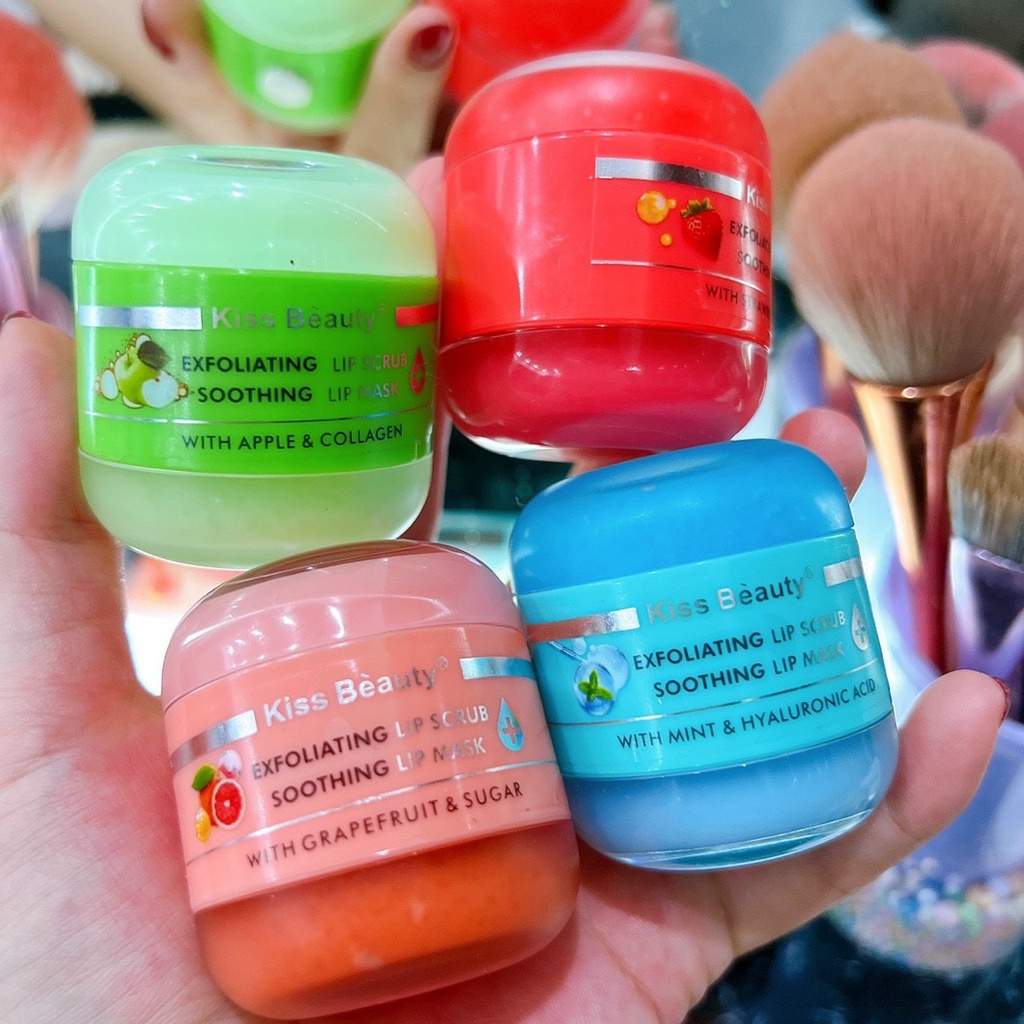 Lọ dưỡng môi + tẩy tế bào môi Kissbeauty