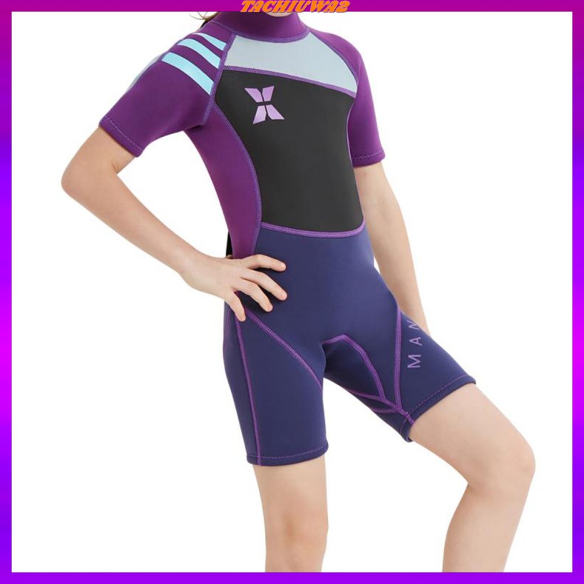 Bộ Đồ Bơi Lặn 2.5mm Tay Ngắn Bằng Cao Su Tổng Hợp Giữ Nhiệt Cho Bé Trai / Gái Tachiuwa2