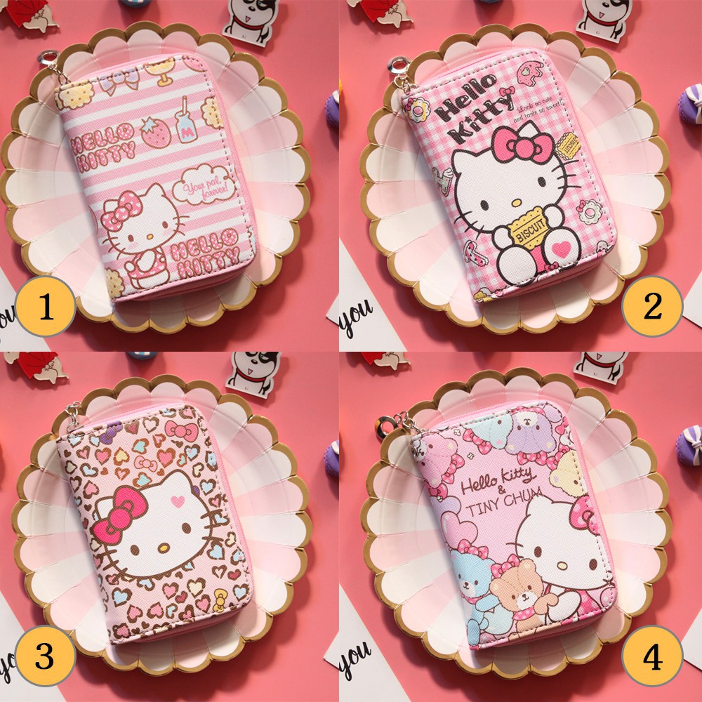 Ví Ngắn Nữ Cầm Tay Hello Kitty Màu Hồng Xinh Xắn Đựng Vừa Giấy Tờ Tùy Thân !