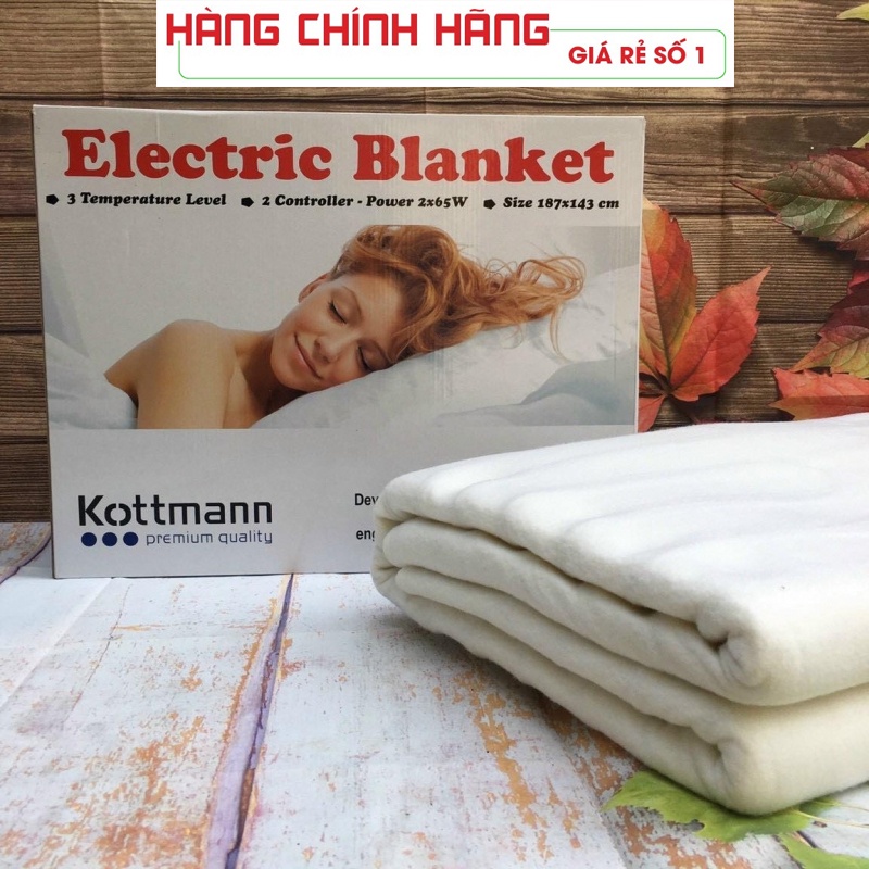 Chăn đệm điện sưởi ấm Kottman chính hãng chất lượng Đức 3 mức nhiệt - Electric Blanket