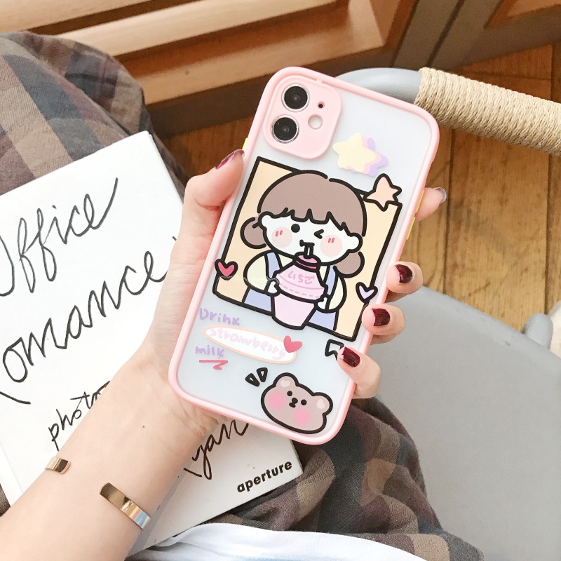 Ốp lưng iphone Dâu Socola nhám viền nổi cong 5/5s/6/6plus/6s/6splus/7/7plus/8/8plus/x/xr/xs/11/12/pro/max/plus/promax | BigBuy360 - bigbuy360.vn