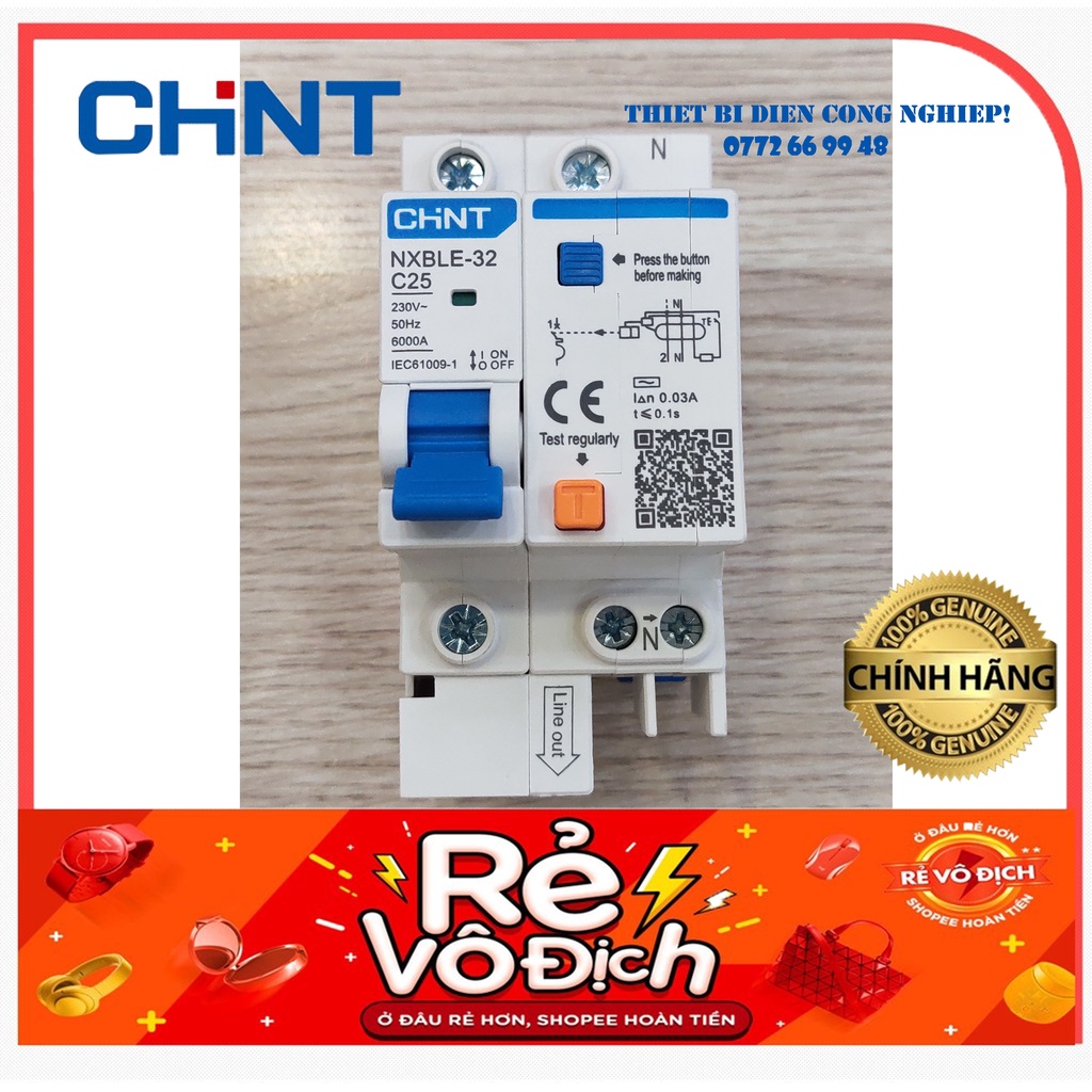 RCBO chống giật 30mA NXBLE-32/63 1P+N 6A~63A Chint