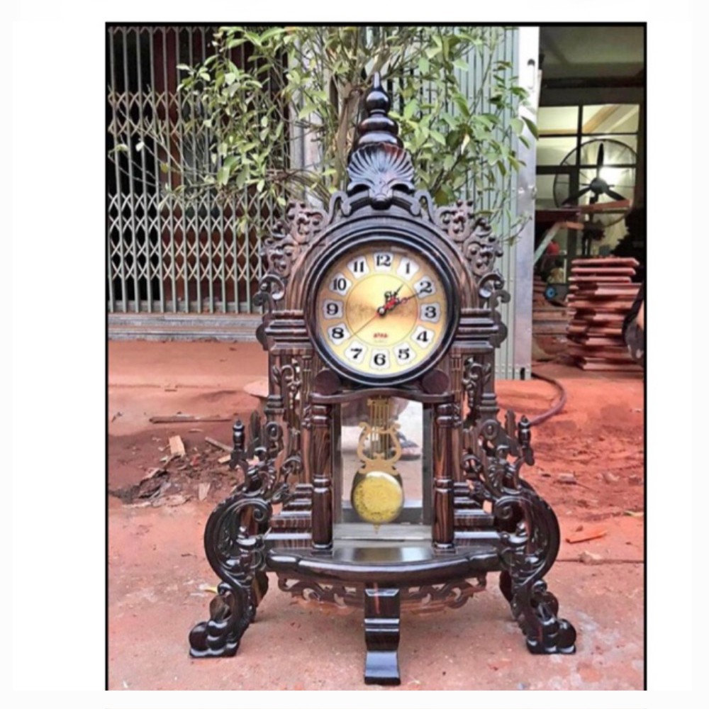 Đồng hồ phòng khách gỗ mun nam phi-trạm đuôi công cao 71cm