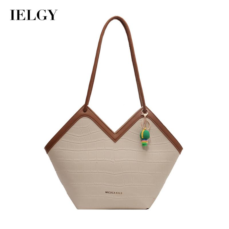 Ielgy Túi Đeo Vai Sức Chứa Lớn Họa Tiết Vân Đá Chất Lượng Cao Cho Nữ