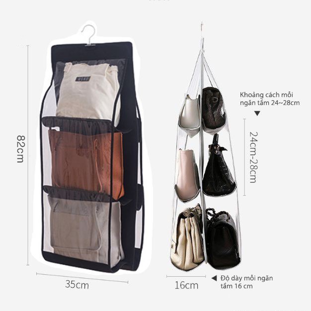 Túi treo bảo quản túi xách đa năng 6 ngăn - Dụng cụ tiện ích