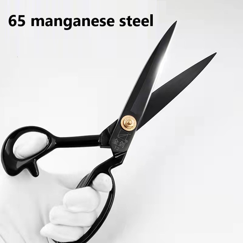 Kéo cắt vải chuyên nghiệp màu đen chuyên nghiệp làm bằng thép tốt,Kéo vải thợ may chuyên nghiệp màu đen