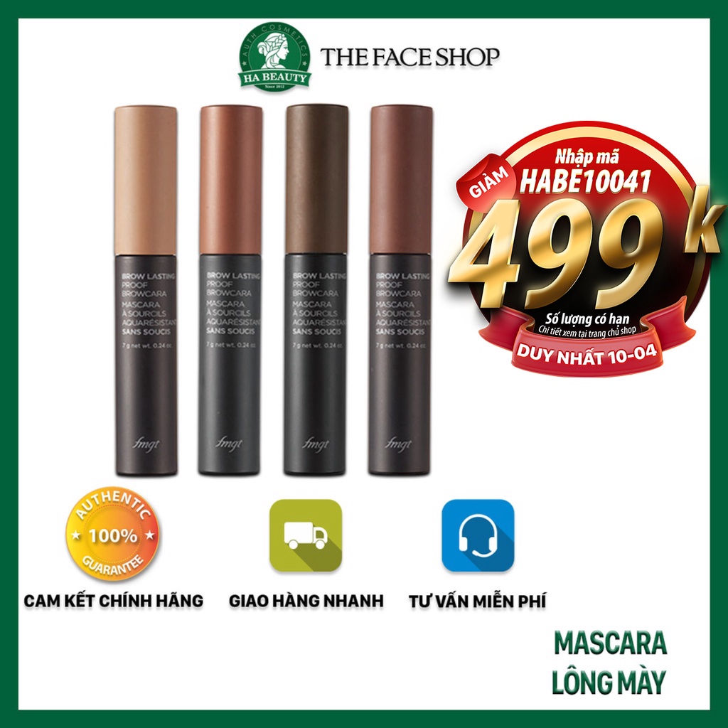 Mascara lông mày chống lem chống nước lâu trôi tông nâu trẻ trung The Face Shop Brow Lasting Proof Browcara Mascara 6.5g