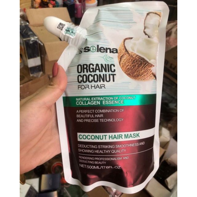 Dầu hấp tóc phục hồi hư tổn Dừa Selena organic giúp tóc mềm mượt 500ml | BigBuy360 - bigbuy360.vn