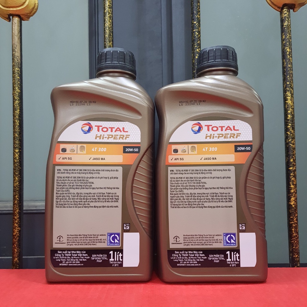 Nhớt Xe Số Cao Cấp Chính Hãng TOTAL HI PERF 4T 300 20W50-800ml Và 1000ml-Sản Phẩm Của Tập Đoàn Total-Pháp.