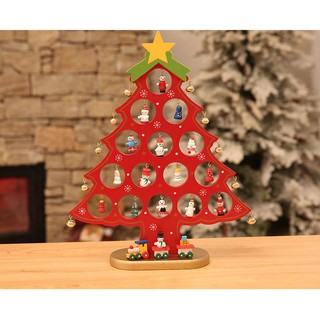 Mô hình cây thông noel bằng gỗ trang trí Giang sinh