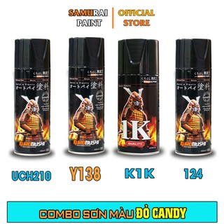 Combo Sơn Samurai Màu Đỏ Candy Chính Hãng