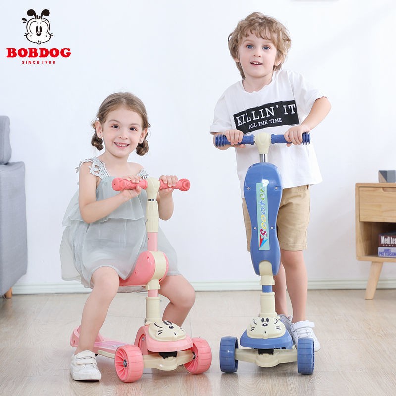Babudou scooter trẻ em 1-2-3 tuổi bé gái có thể ngồi và đi xe trượt một chân 6 yo-yo ba trong