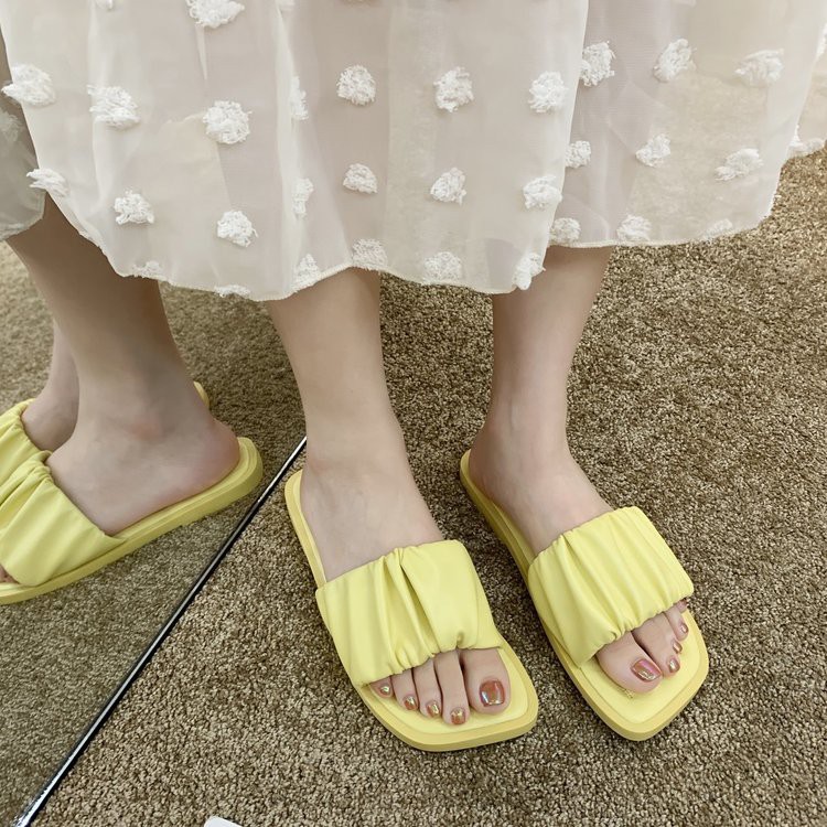 [ Mã 66CBSALE giảm 30K đơn 200K] Dép Nữ Đế Bằng Mũi Vuông Thời Trang Thanh Lịch | BigBuy360 - bigbuy360.vn