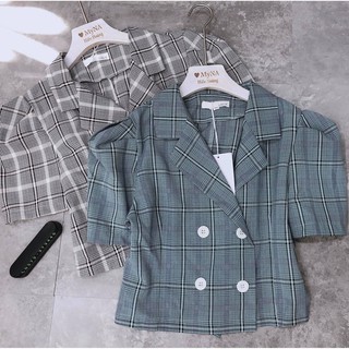 (Có sẵn + ảnh thật) ÁO SƠ MI CỔ VEST TAY BỒNG DÁNG LỬNG