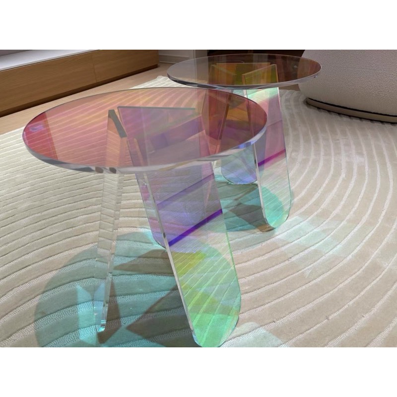 Bàn cafe phòng khách trong suốt ánh sánh acrylic | BigBuy360 - bigbuy360.vn