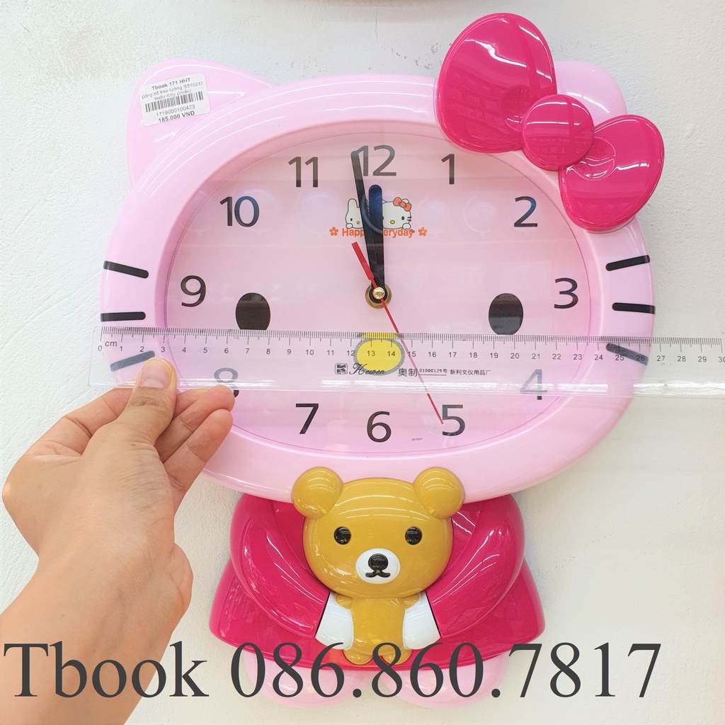 Đồng hồ treo tường Hello kitty màu hồng cho bé SS15237