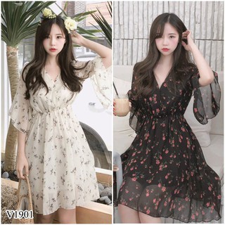Váy hoa lựa trên live