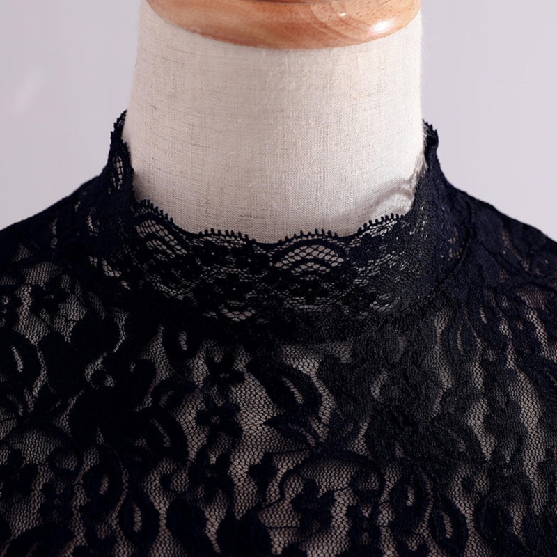 Áo Sơ Mi Không Tay Cổ Lọ In Hoa Phối Ren Phong Cách Hàn Quốc