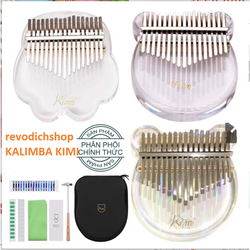 Đàn Kalimba trong suốt 17 phím chính hãng Kimi tách sét cho bạn mới tập chơi M10