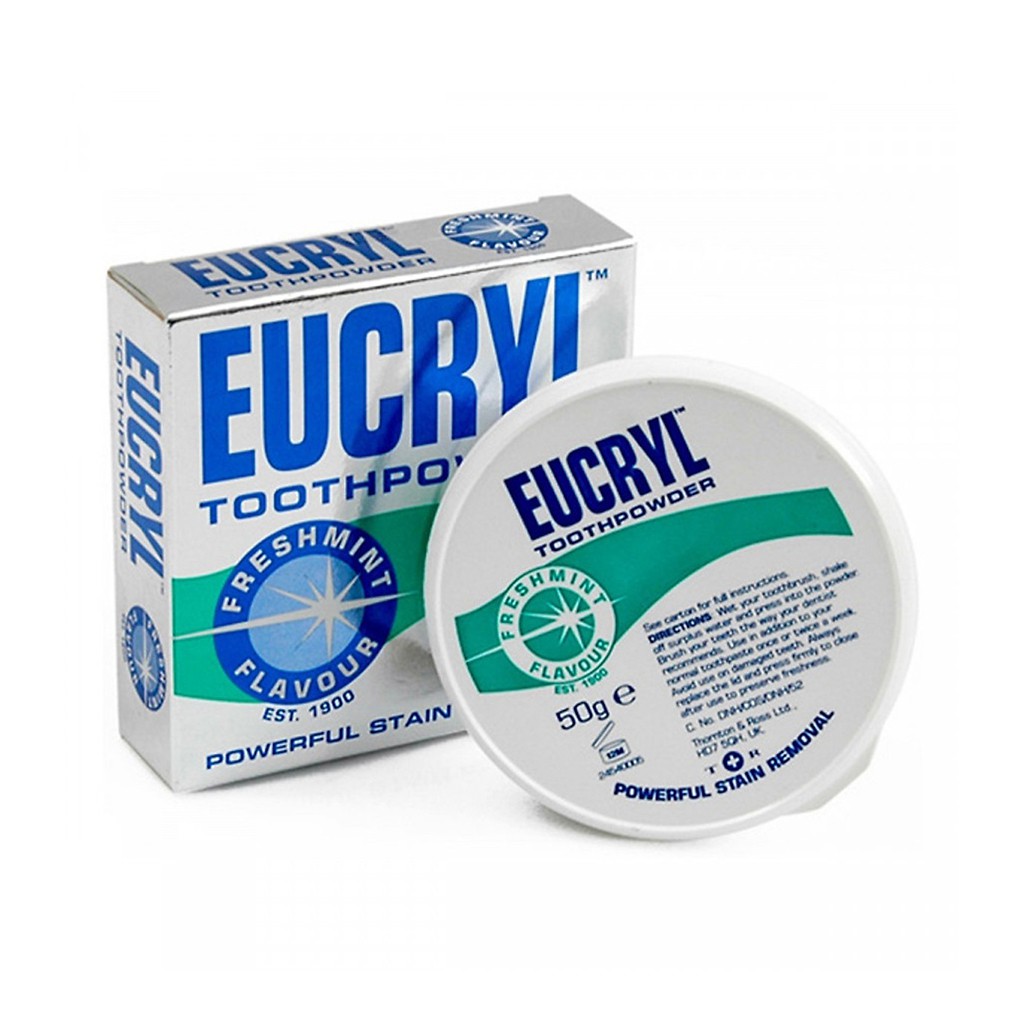 Bột Tẩy Trắng Răng Eucryl Freshmint Stain Removing 50gr