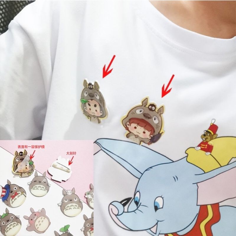 Huy hiệu Sticker TOTORO trang trí cặp, balo, túi, cài áo xịn xò nhất (ngẫu nhiên)