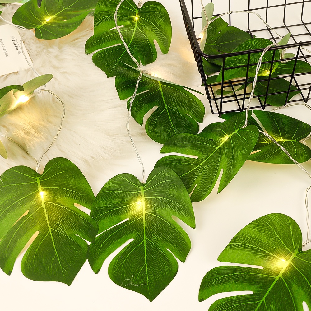 Dây Đèn Led 1.5 / 3m Hình Lá Cọ Trang Trí Giáng Sinh Năm Mới