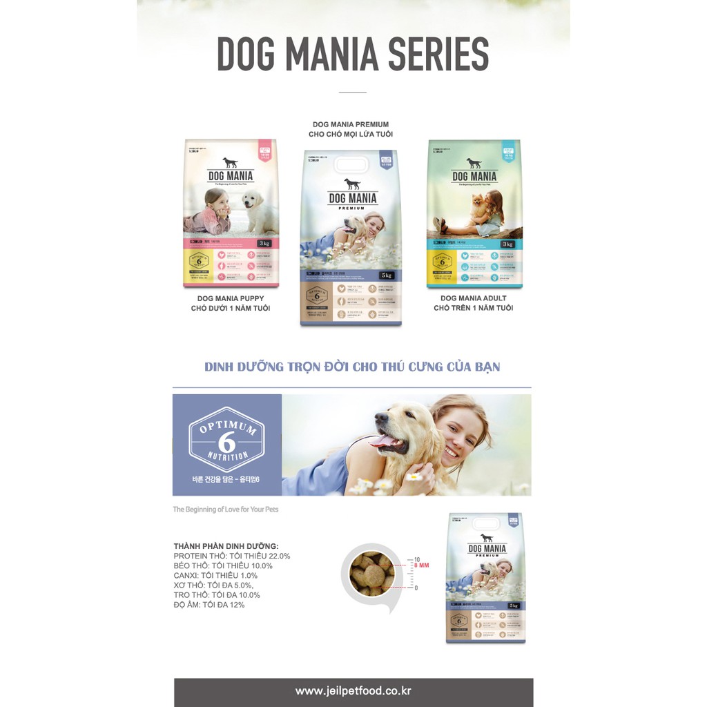 [Mã PET50K giảm Giảm 10% - Tối đa 50K đơn từ 250K] Thức ăn cho chó Dog Mania-Thức ăn hạt cho chó cao cấp-5KG