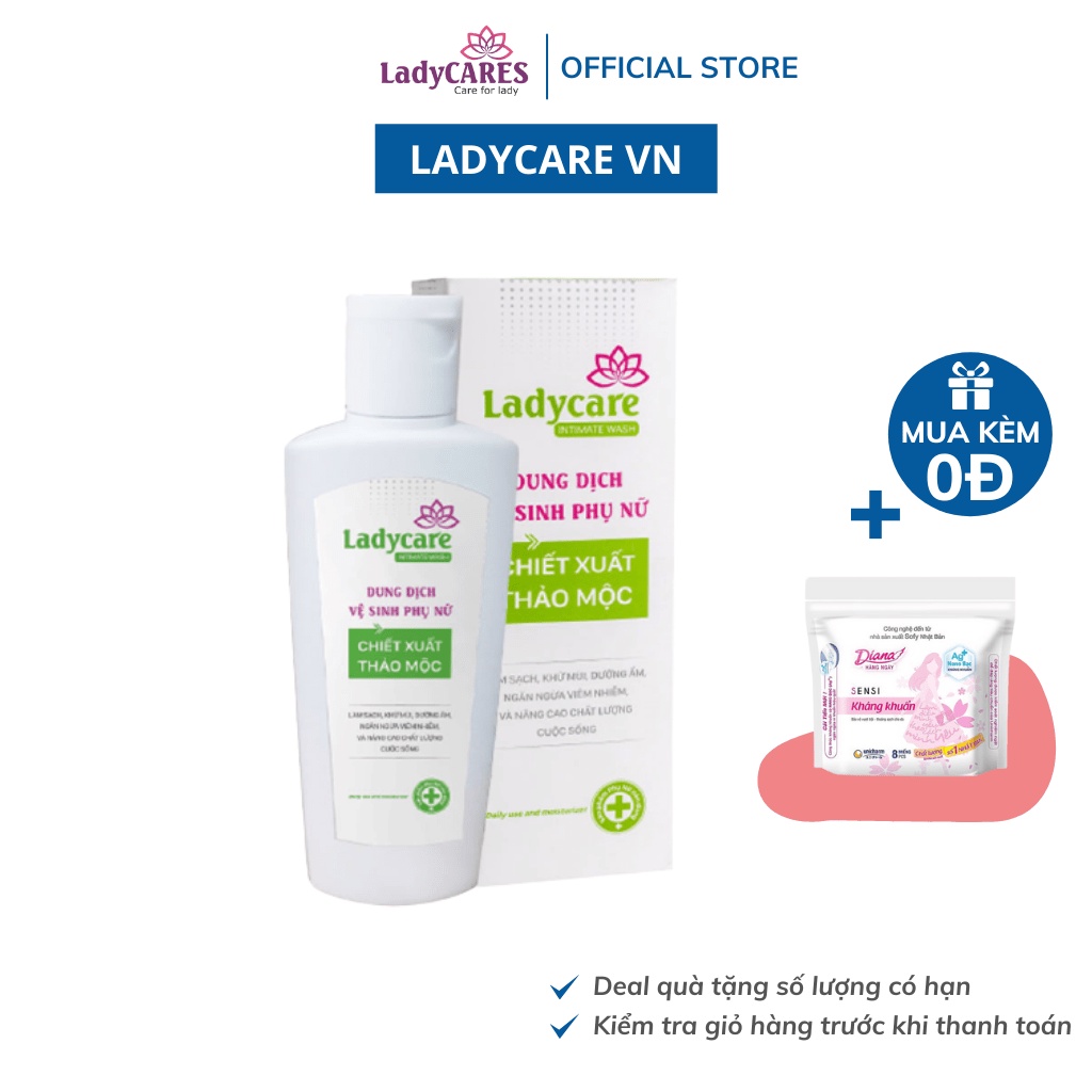 Dung Dịch Vệ Sinh Phụ Nữ Thảo Mộc laClé Ladycare chai 100ml