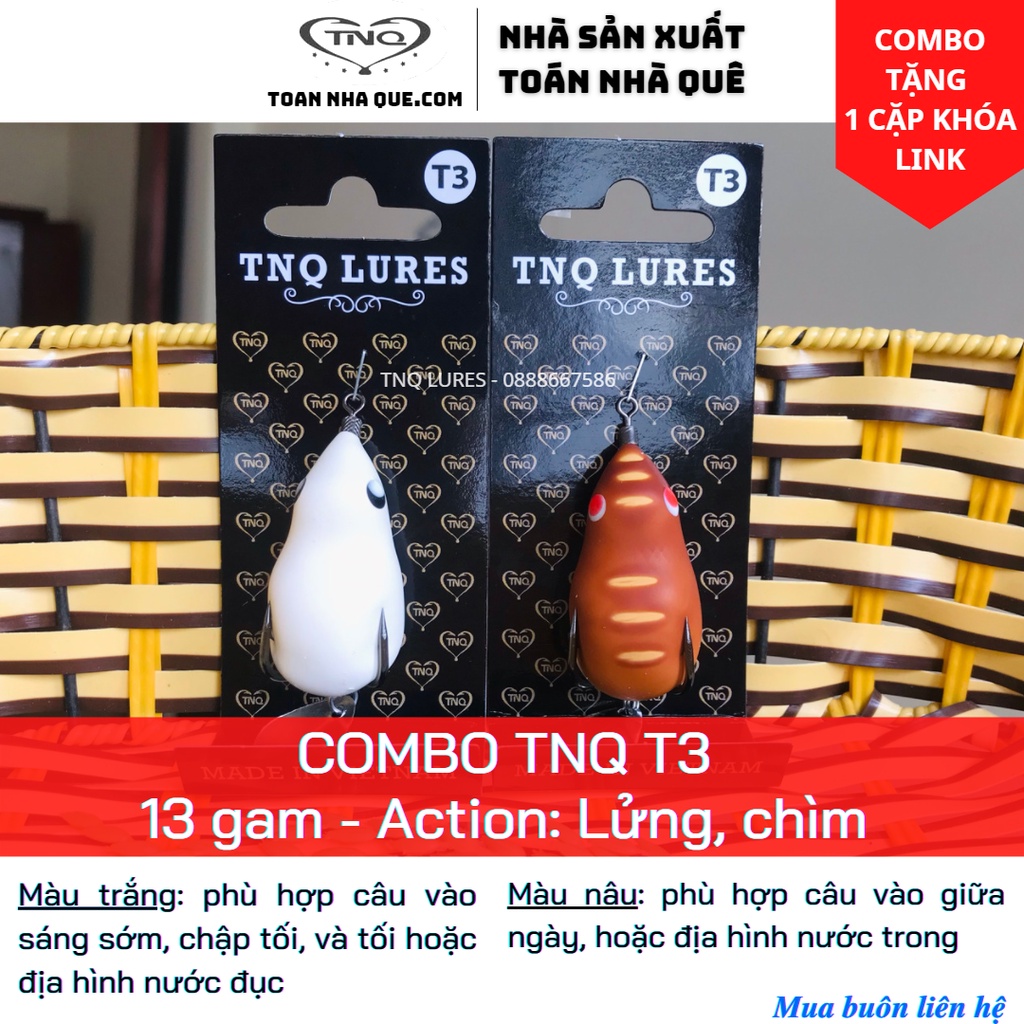 2 Mồi câu lure TNQ T3 13g ( 2 màu : trắng và nâu)