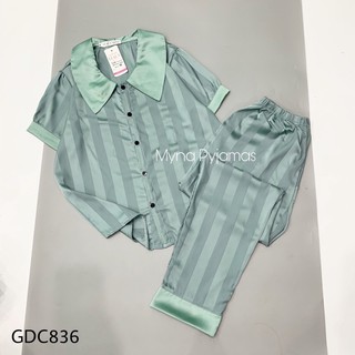 Bộ pijama lụa gấm tay coocjcao cấp, có size