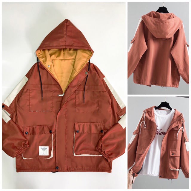 Áo khoác kaki 6 túi form rộng chống nắng có nón nam nữ ❤️ ULZZANG đi học VIVU123STORE KAK004