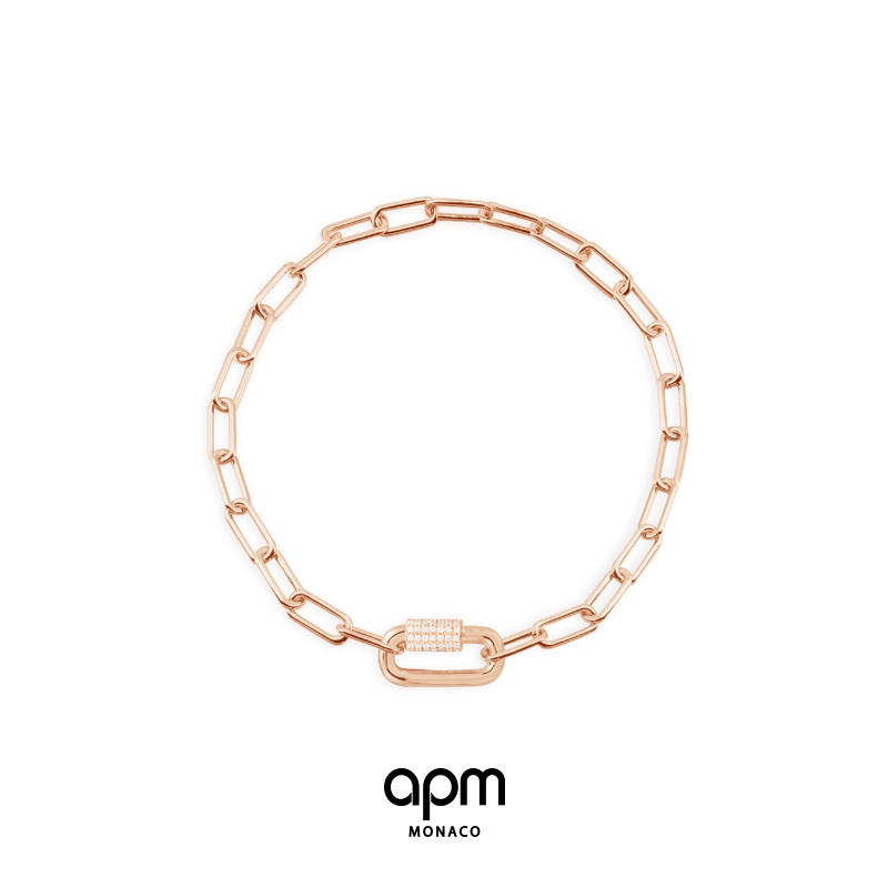 APM Monaco sản phẩm mới dây chuyền vàng hồng cặp đôi vòng tay thích hợp nữ nhẹ sang trọng Tanabata c