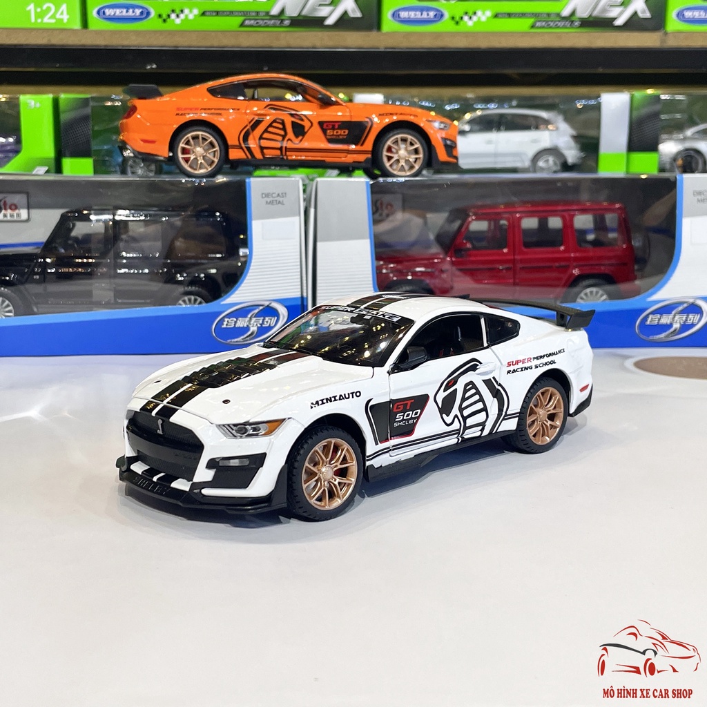 Mô hình xe bằng sắt Ford Mustang Shelby GT500 tỉ lệ 1:24 Hãng Miniauto 4 màu
