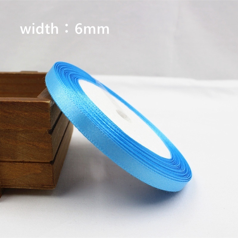 Set 3 Cuộn Dây Ruy Băng Lụa Satin 6mm X 25yard Dùng Trang Trí Tiệc Cưới