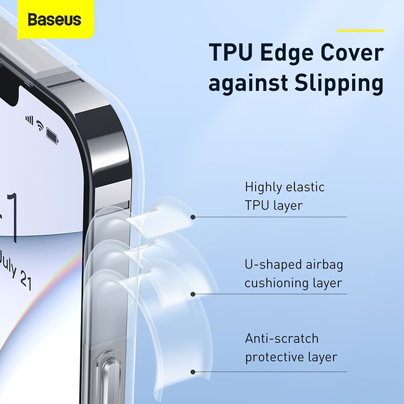Ốp Lưng Cường Lực Nhám Viền Dẻo Chống Sốc Baseus Frosted Glass Protective Case dùng cho 13 Series Full Coverage Tempered