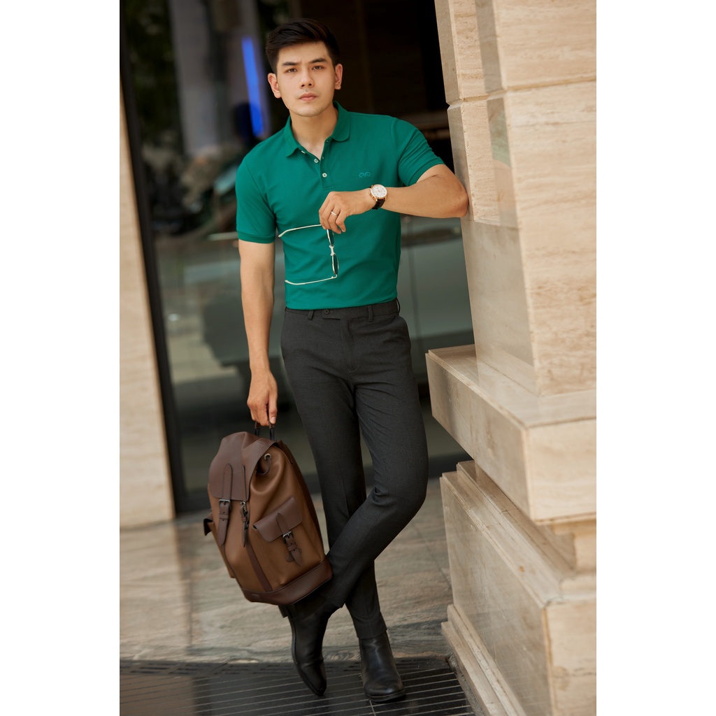 Áo Polo Americus Gosani Logo Bạch Dương Màu Xanh Da Trời - Trắng Trơn và Xanh Lá