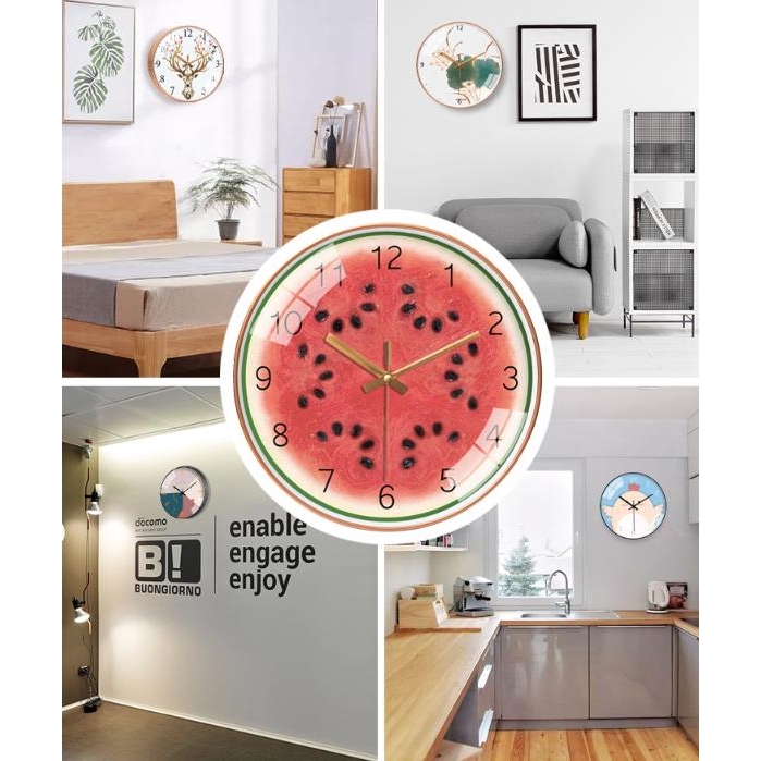 Cute Fruit Creative Cartoon Wall Clock Cartoon Hanging Clock Wall Watch For Home Decoration