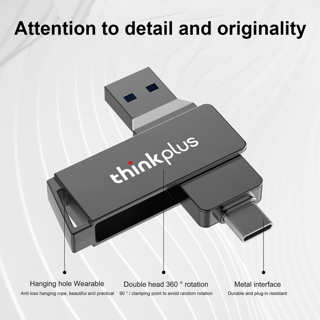 Đĩa U Lenovo Mu251 Usb 3.1 Type C 16g 32g 64g Xoay 360 Độ Cho Điện Thoại