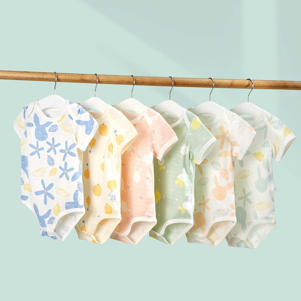 Áo liền quần Baby họa tiết hoa phong cách mùa hè cho bé trai, bé gái từ 6 tháng đến 2 tuổi