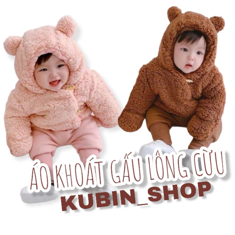 ÁO KHOÁT GẤU LÔNG CỪU CHO BÉ 6-17KG
