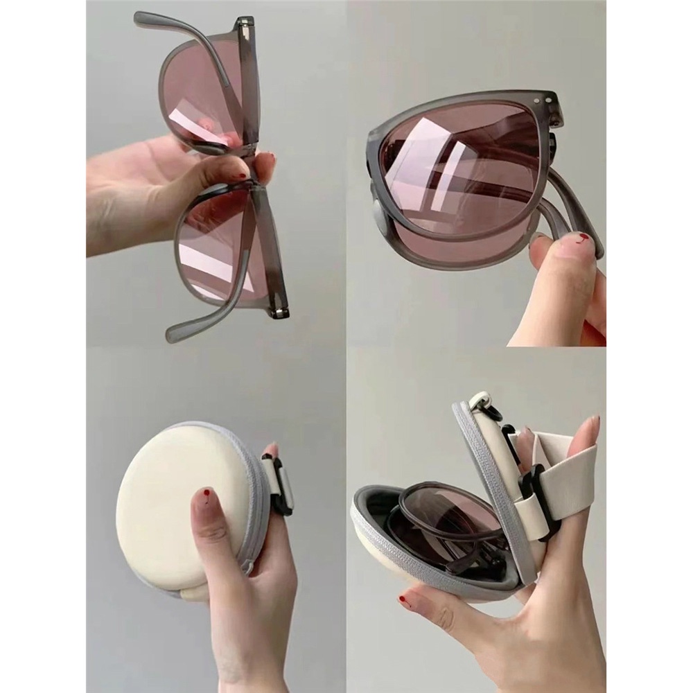 Kính mát phân cực gấp gọn kèm hộp đựng 5 màu thời trang nữ