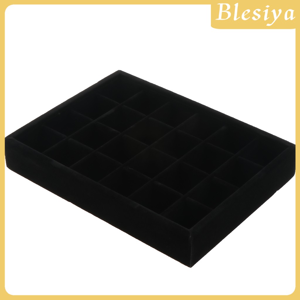 [Blesiya] Khay Nhung Đen Đa Chức Năng Dùng Trưng Bày Trang Sức