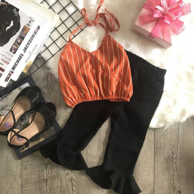 Set quần ống loe + áo yếm