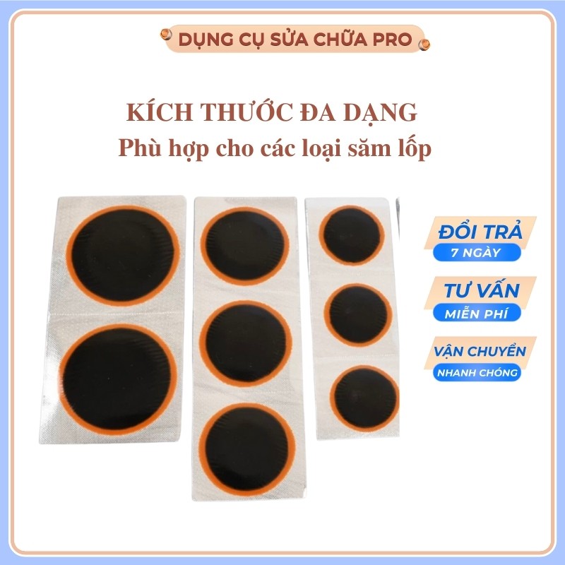 Miếng vá săm lốp ô tô, xe máy TDL tiêu chuẩn Mỹ đầy đủ các cỡ 30mm 40mm 52mm