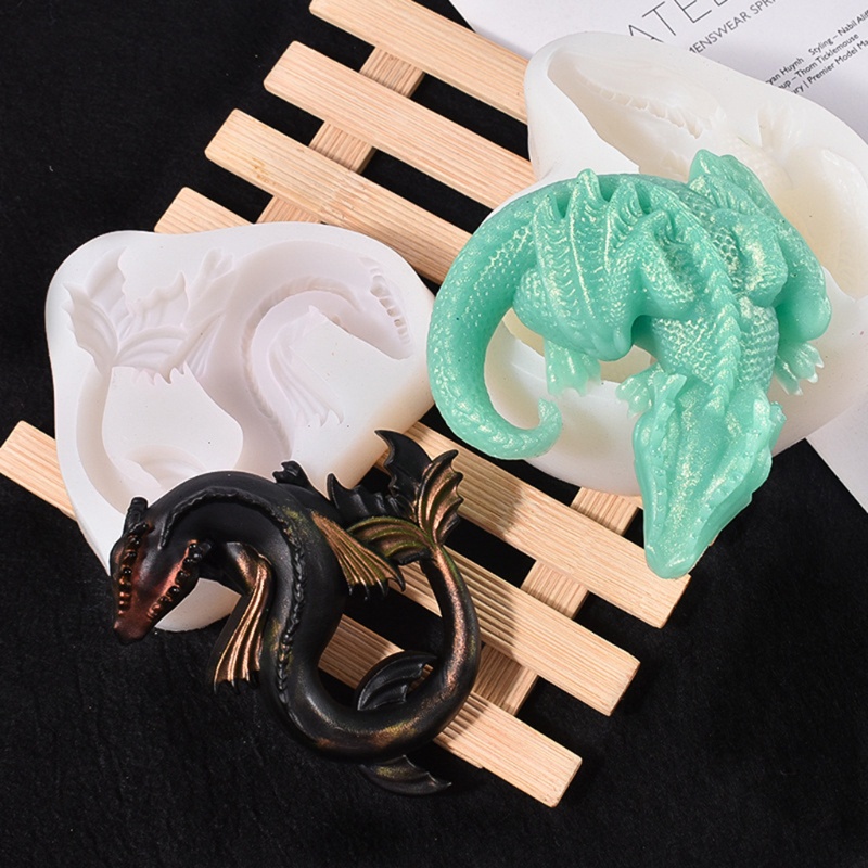 Khuôn Silicone Làm Đất Sét / Xi Măng / Xi Măng / Xi Măng Hình Rồng Diy